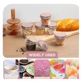 novelinks 4 oz Small Plastic Jars with Lids, 40 Pack Mini Plastic Mason Jars with Lids 4oz, Craft Storage Containers & Canning Jars & Small Spice Jars for Kitchen Organization (40 Pack,Rose Gold)
