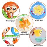 G-WACK Bath Toys for Toddlers Age 1 2 3 Year Old Girl Boy, Preschool New Born Baby Bathtub Water Toys, Durable Interactive Multicolored Infant Toy, Lovely Monkey Caterpillar, 2 Strong Suction Cups