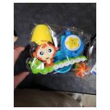 G-WACK Bath Toys for Toddlers Age 1 2 3 Year Old Girl Boy, Preschool New Born Baby Bathtub Water Toys, Durable Interactive Multicolored Infant Toy, Lovely Monkey Caterpillar, 2 Strong Suction Cups