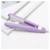 Mini Curling Iron Wand for Short and Fine Hair - 2-in-1 Travel Size Curler, Straightener for Tousled Waves, 2025 Upgraded Ceramic Coating, Fast Heat, Styling Tool (Purple)