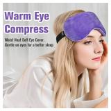 BeHoomi Heated Eye Mask Warm Compress for Eyes, Soothing Weighted Eye Mask for Sleeping, Microwave Moist Heating Pad Hot Compress for Eyes Relaxation, Reusable Sleep Mask for Home, Office (Purple)