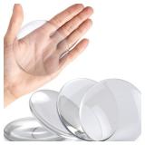 Strongest Home Wall & Door Handle Stopper 3.15 Set of 4 Pieces Clear Rubber Door Knob, Round Wall Shield Cushion, Quiet Wall Protector for Door Handle Guard Door Bumper - Self Adhesive