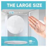 Strongest Home Wall & Door Handle Stopper 3.15 Set of 4 Pieces Clear Rubber Door Knob, Round Wall Shield Cushion, Quiet Wall Protector for Door Handle Guard Door Bumper - Self Adhesive