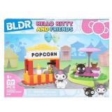 BLDR Hello Kitty and Friends Kuromis Popcorn Stand Building Set - Kuromi & Chococat Poseable Minifigures - Gifts for Kids & Sanrio Fans Ages 8+, 0129