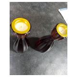 Purple Glass Candle Holders Set of 2