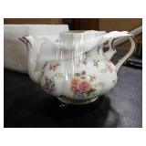 Agyiuns Flower Ceramic Teapot,22oz Porcelain Tea pot for Tea Coffee Milk for Office Home Men Women as Gift(White and small flowers)