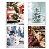 Christmas Cards- Boxed Christmas Cards with Envelopes & Stickers- Holiday Bulk Greeting and New Years Card Assortment- Set of 20- Perfect to Send Warm Holiday Wishes to Friends and Family- 5 x 7