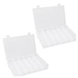 OALCQ 36 Grids 2 Pcs Bead Organizer and Storage Tackle Box for Rock Collection, Washi Tape, Small Items - Plastic Container