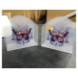Butterfly Decor Napkin Holder for Table, 2 Pack 5x5 Spring Paper Holder for Kitchen, Party, Dining Restaurant, Bar Summer Rustic Cocktail Paper Napkin Dispenser for Table Decoration Gift