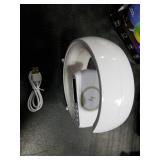 Bluetooth Speaker Wireless Phone Charger Station, G Shaped Music Lit Lamp, Colorful Atmosphere Light Wireless Charging And Alarm Clock, RGB Night Light for Bedroom, Office, Home Decor (White)