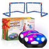 Hover Soccer Ball - Indoor Soccer Ball, Indoor Flying Toy Games (2 Floating Disk + 2 Goals) Boy Birthday Gifts, Indoor Silent Game | 4 in 1 Pack