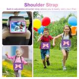 VOFUOE for iPad 10th Generation Case for Kids Girls 2022 10.9 Inch for iPad A16 Case 11th Generation 2025 Shoulder Strap Butterfly Wings Stand Pencil Holder Rugged Cover-Purple