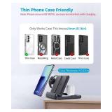 voppton for Samsung Galaxy Z Fold 7 6 5 4 Wireless Charger Station, Foldable 3 in 1 Wireless Charging Stand for Z Flip7 S25 Ultra/Galaxy Watch/Galaxy Buds, Charger Stand Dock for Travel
