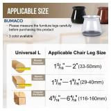 BUMACO 40Pcs Chair Leg Floor Protectors Chair Leg Protectors for Hardwood Floors Silicone Pads Covers to Protect Floors Universal L Clear Fit (1-5/16~2)