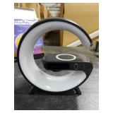 XCDIFA Mini LED Table Lamp with 4-in-1 Wireless Charger, Night Light, Sunrise Alarm Clock, Bluetooth Speaker, Smart Atmosphere Table Lamp for Bedroom, Office, Home Decor (Black)