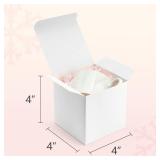 ValBox 4x4x4 White Gift Boxes 50PCS Kraft Paper Boxes with Lids for Gifts, Crafting, Cube, Cupcake Boxes, Easy Assemble Boxes for Party Favor