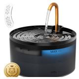 Cat Water Fountain, 71oz/2.1L Cat Fountain for Drinking with Copper Faucet, MISFANS-Designed Pump & Filter, Plastic Automatic Pet Water Fountain Bowl & Dispenser with 1-Pack Replaceable Filters