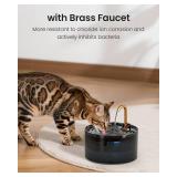 Cat Water Fountain, 71oz/2.1L Cat Fountain for Drinking with Copper Faucet, MISFANS-Designed Pump & Filter, Plastic Automatic Pet Water Fountain Bowl & Dispenser with 1-Pack Replaceable Filters