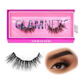 Glamnetic Magnetic Eyelashes - Verified | Long Magnetic Lashes, 60 Wears Reusable Volume Faux Mink Lashes, Dramatic Cat Eye - 1 Pair