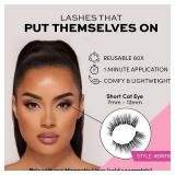 Glamnetic Magnetic Eyelashes - Verified | Long Magnetic Lashes, 60 Wears Reusable Volume Faux Mink Lashes, Dramatic Cat Eye - 1 Pair