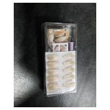 BTArtbox Press On Nails Almond - Champagne Frost, Medium Sparkle Press On Nails with Glue and Adhesive Tabs for Women in 15 Sizes - 30 Soft Gel Glue On Nails Kit