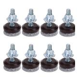 Sumnacon Adjustable Felt Pads Furniture Levelers for Table, Chair, Furniture Legs, 8 Pcs Heavy Duty High Density Felt Floor Protector with Metal T-Nuts - Adjustable Height 0.5 to 1
