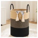 Artfeel Laundry Basket,Woven Cotton Rope Laundry Hamper,40L for Decorative Storage of Dirty Clothes,Toys and Blankets in Bathroom,Bedroom and Living Room