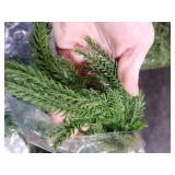 2PCS 6FT Christmas Norfolk Pine Garland, Real Touch Artificial Greenery Garland for Table, Mantle, Wall, Indoor, Outdoor Holiday Decorations