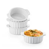 Gacoree 12 oz Ramekins Oven Safe, French Onion Soup Bowls with Handles, Small Baking Dishes Mini Casseroles Dish, Set of 4