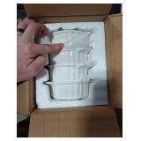 Gacoree 12 oz Ramekins Oven Safe, French Onion Soup Bowls with Handles, Small Baking Dishes Mini Casseroles Dish, Set of 4