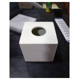 Tissue Box Cover Square Resin Tissue Holder for Home Decor,Hand Carved Beige Leather Cube Tissue Box Holder 5.5 Inch Heavy Duty Luxury Tissue Box Case for Bathroom, Living Room, Office