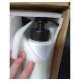 Foaming Soap Dispenser Set, 12 Oz Glass Hand Soap Dispenser with 304 Rust Proof Stainless Steel Pump, Waterproof Labels, for Bathroom Decor Kitchen College Dorm, White Black Pump 2 Pack