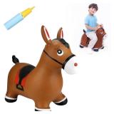 INPANY Bouncy Horse Hopper Toys, Toddlers Bouncing Farm Animals, Inflatable Jumping Hopping Horse, Ride on Rubber Bouncer for Kids, Outdoor Indoor Cool Birthday Gifts for 2 3 4 Year Old Girl Boy