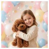 WEIGEDU Adorable Labradoodle Plush Toy Fluffy Red Poodle Stuffed Animal Dog Puppy, 12.6 - Perfect for Kids, Babies, Birthday, Nursery