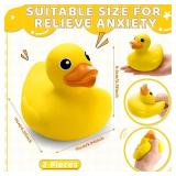 Hungdao 2 Pcs Duck Stress Toys Duck Stress Balls for Slow Rising Squeeze Sensory Toy PU Foam Fun Appreciation Gift Stocking Stuffer Anxiety Relief Prize Fidget Party Favor Adults Cute Office