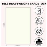 Hysiwen 50 Sheets Ivory Color Card Stock 5 x 7 Inches, 250gsm/92 lb Cream Blank Cardstock Paper for Making Postcards, Invitation Cards, Greeting Cards, Paper Crafts or Drawing(IV57)