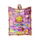 Xutapy Softball Gifts Blanket 60X50, Softball Lover Gifts for Girls Women Coach Player Team