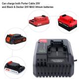 PCC692L 20V MAX Lithium Battery Charger Compatible with Porter-Cable Battery PCC685L PCC680L PCC681L PCC682L Black Decker LCS1620 20V Lithium Battery LBXR20 LBX4020