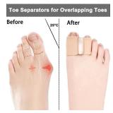2PCS Gel Toe Separators for Overlapping Toes, Toe Spacers for Bunions Bunion Corrector for Women and Men, 2 Loops Bunion Corrector for First Two Toes