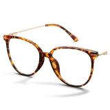 Gaoye Blue Light Blocking Glasses - Trending Round TR90 Frames, Metal Arms, UV400 Protection - Matching Soft Case