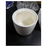 2 Pack Ceramic Qtip Holder Dispenser with Gold Lids, White Apothecary Jars Bathroom Vanity Organizer for Home Decor - Bathroom Canister for Cotton Swabs, Rounds, Balls, Makeup Sponges, Bath Salts