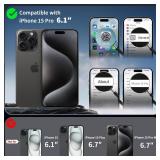 CACOE Magnetic Case for iPhone 15 Pro 6.1 inch with 360 Rotatable Ring Stand, Compatible with MagSafe Car Phone Mount, Cases Cover Phone Holder for Desk Meeting/Videos Matte Black