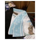 Horaldaily Christmas Tablecloth 70x70 Inch Round, Blue Snowman Pine Snow Washable Table Cover for Party Picnic Dinner Decor