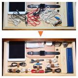 CAILLU Cord Organizer,Cord Keeper,Cable Organizer USB Holder,Cable Straps,Earbud case,wrap Headphone,Headset Winder,Earphone Clips Ties,stocking stuffers for men Gifts Leather