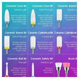 26pcs Nail Drill Bits Set, 3/32inch Professional Ceramic Safety Bits for Nail Drill, Cuticle Efile Nail Drill Bits, Remover Bits for Acrylic Gel Nail Tech Manicure Pedicure, Home Salon