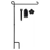 YEAHOME Garden Flag Holder Stand, Premium Yard Flag Holder Weather-Proof Metal Powder-Coated Flagpole with Clip and Stopper for Christmas Garden Flag, Outdoor Garden Decor Decoration