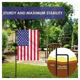 YEAHOME Garden Flag Holder Stand, Premium Yard Flag Holder Weather-Proof Metal Powder-Coated Flagpole with Clip and Stopper for Christmas Garden Flag, Outdoor Garden Decor Decoration