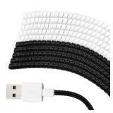 Frienda 10 Pcs Spiral Cord Protector Chargers Protector Pets No Chew Data Cable Protective Sleeve Headphone Charger Saver USB Cable Cover Wire Repair for Phone USB (Black and White)