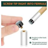 uadbau Pool Cue Tips Replacement Kit - Screw On Pool Stick Tips, Billiard White Ferrules, No Need Glue or Clamp for Snooker and Pool Cues, 12mm/13mm, 5pcs Each (Blue)