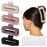 Ahoney Extra Large Hair Clips for Thick Long Hair - XL Oversized Giant Matte Banana Jumbo Jaw Clips, Strong Hold Hair Accessories for Women (Neutral)